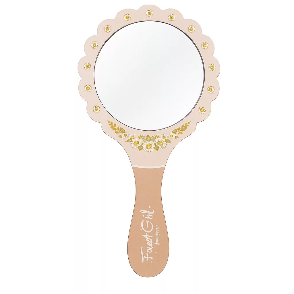 آینه آرایشی مدل دسته دار طرح دختر جنگل کد 1