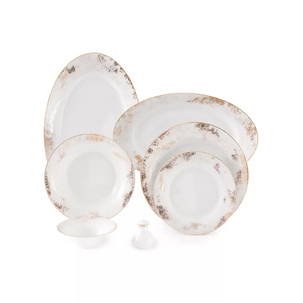 سرویس غذاخوری 35 پارچه چینی زرین ایران سری شهرزاد مدل کلودیا درجه یک