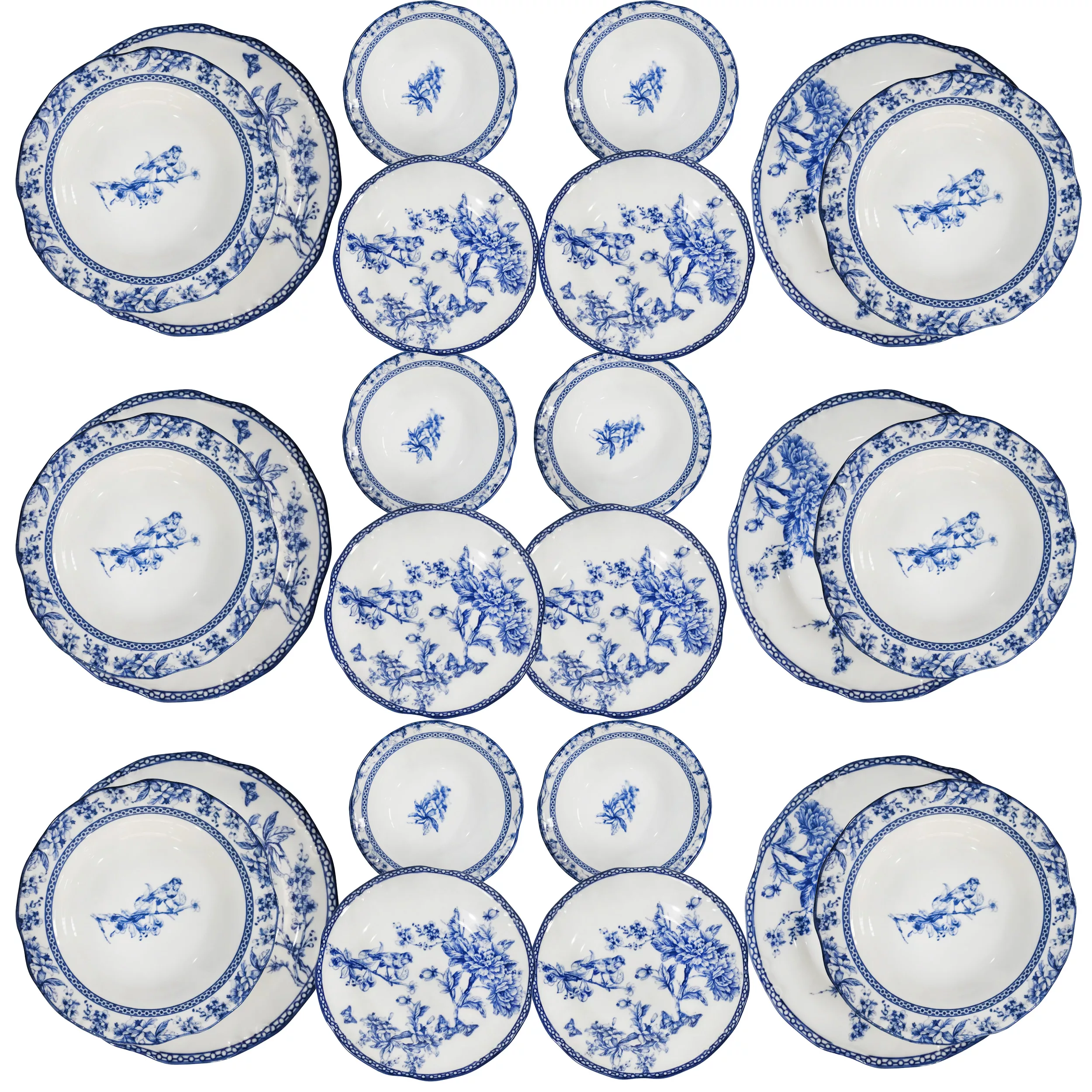 سرویس غذاخوری 24 پارچه 6 نفر میس بتی مدل BLUE LIFE