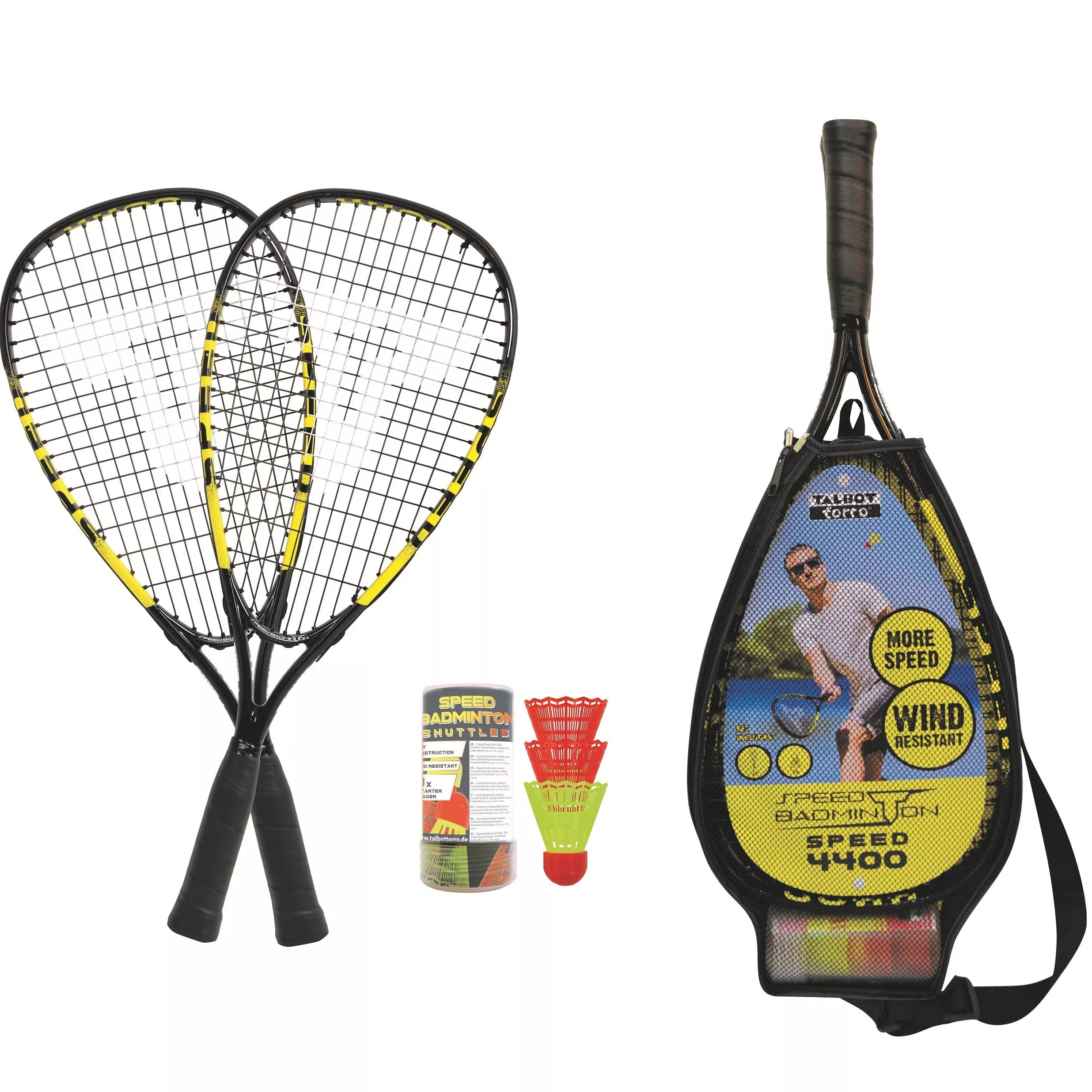 راکت بدمینتون مدل سرعتی تالبوت تورو 4400 بسته 2 عددی