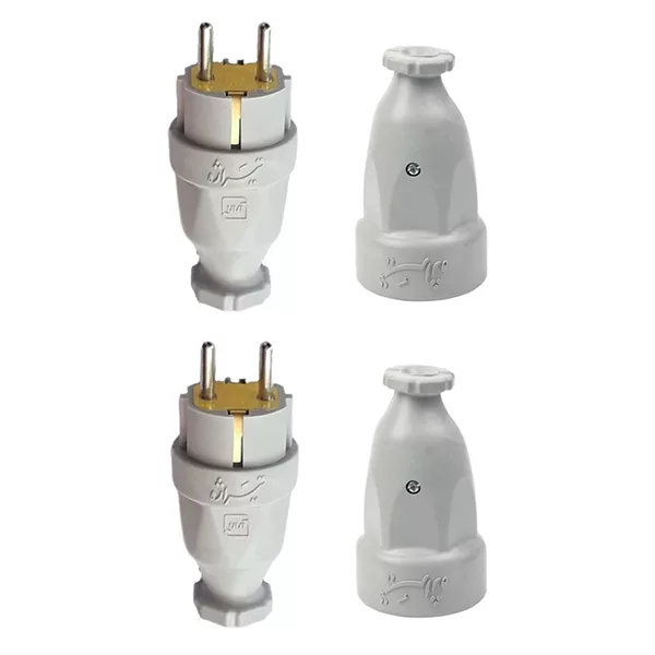 دوشاخه و مادگی برق تیراژه مدل s31 بسته 4 عددی