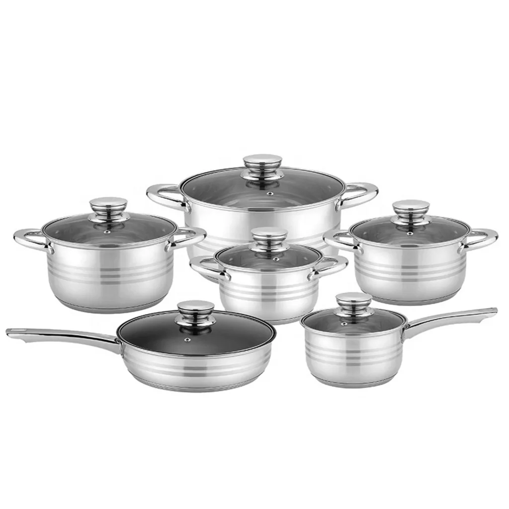 سرویس قابلمه و تابه استیل 12 پارچه مستر سونیک مدل پرمیوم