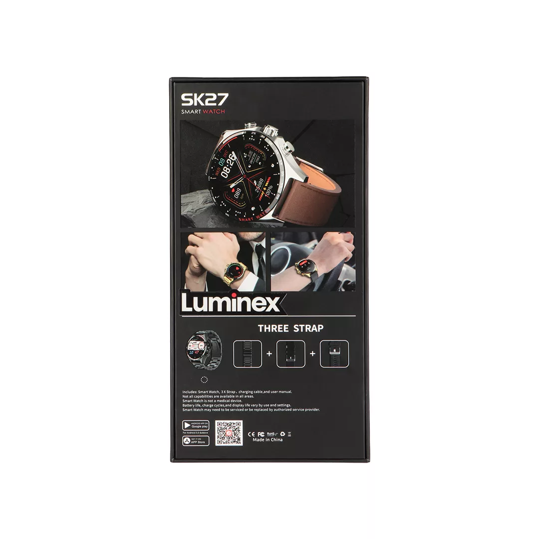 ساعت مچی هوشمند 1.93 اینچ لومینکس مدل SK27 با بند سیلیکونی و فلزی و چرمی