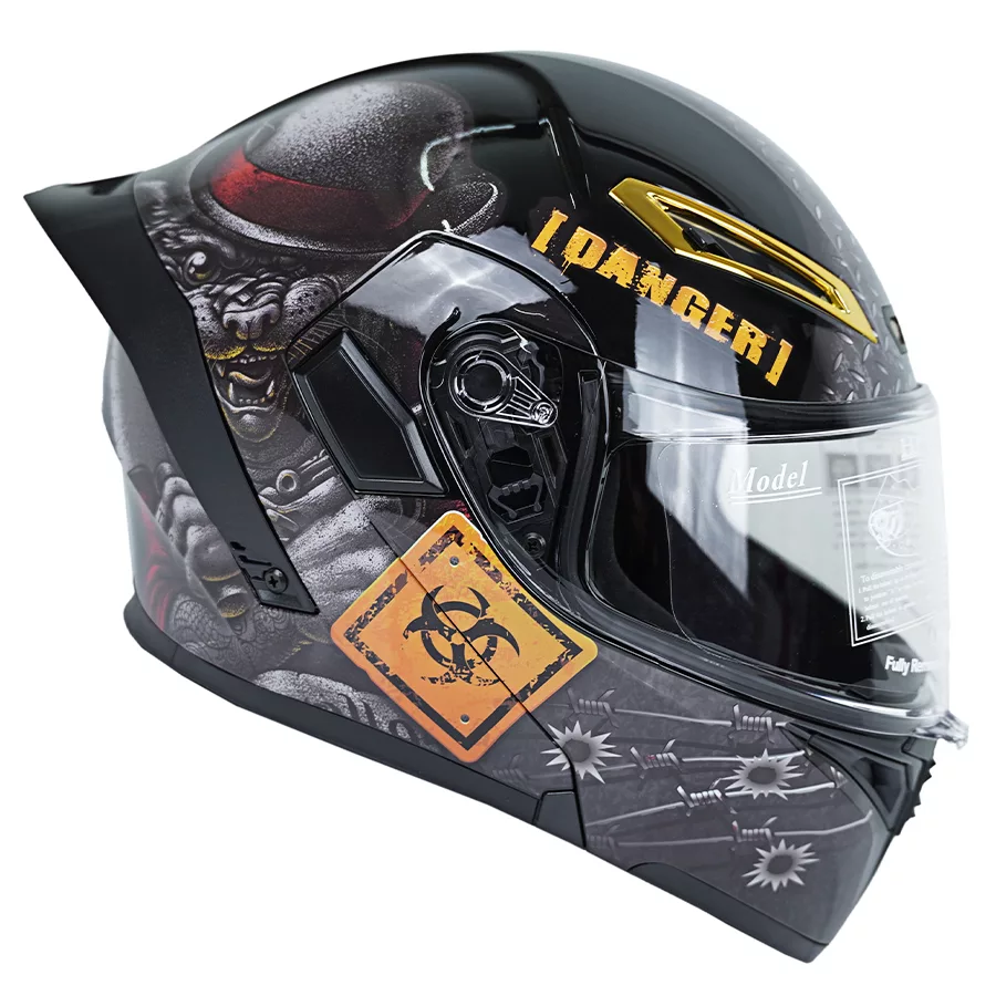 کلاه کاسکت فک متحرک کایک مدل 772 طرح Cat Killer