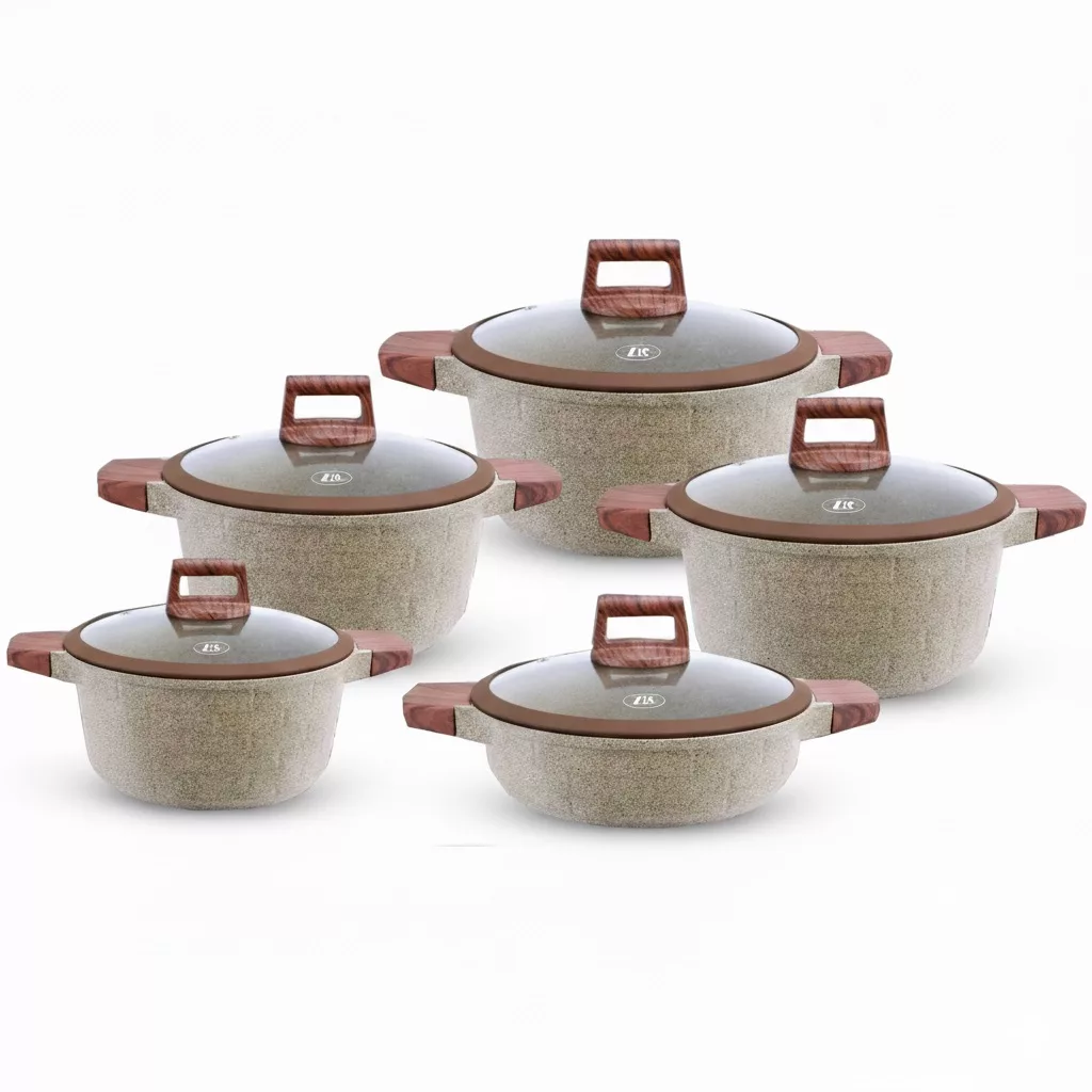 سرویس پخت و پز گرانیتی 10 پارچه بازرگانی زیو مدل ZCS-8540/5S32