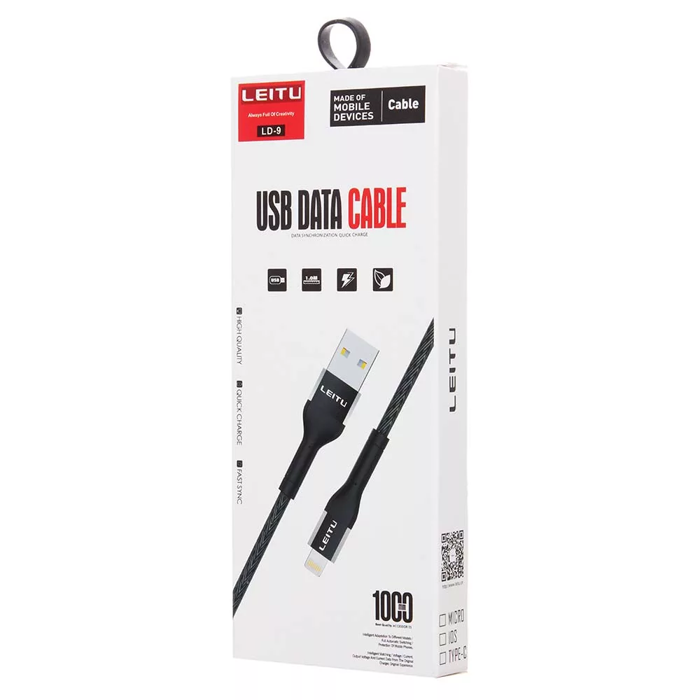 کابل تبدیل USB به لایتنینگ لیتو مدل LD-9 طول 1 متر