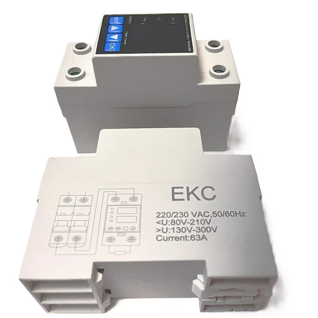 محافظ ولتاژ و جریان تکفاز مدل EKC دیجیتال 63A