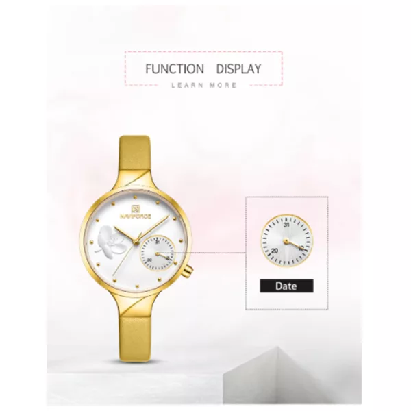 ساعت مچی عقربه ای زنانه نیوی فورس مدل NF5001 GWY