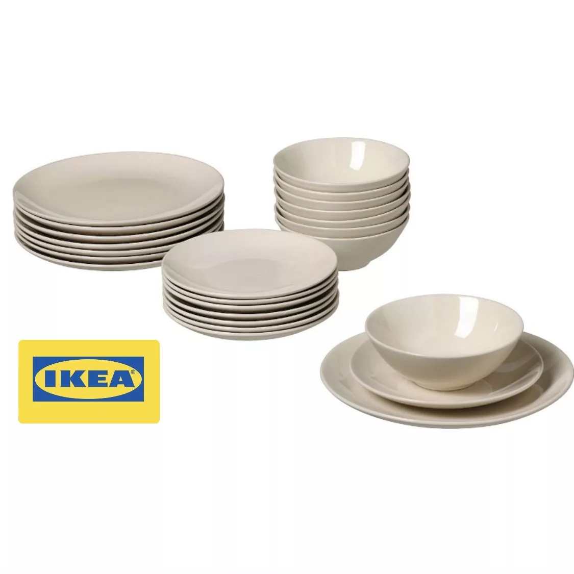 سرویس غداخوری 24 پارچه ایکیا مدل FARGKLAR