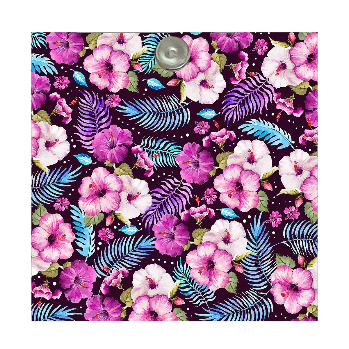 آینه جیبی طرح فانتزی گل و برگ مدل A024