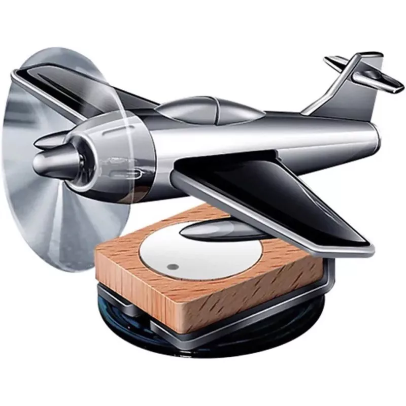 خوشبو کننده خورشیدی خودرو طرح هواپیما نقره ای ملخی مدل AF1008