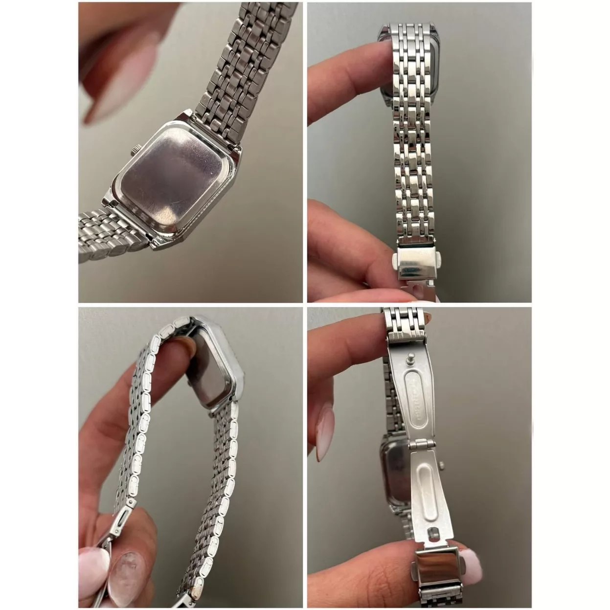 ساعت مچی عقربه‌ای کوارتز زنانه مدل لوکس کلاسیک بند طرح بافت قاب دور نگین کد ۲