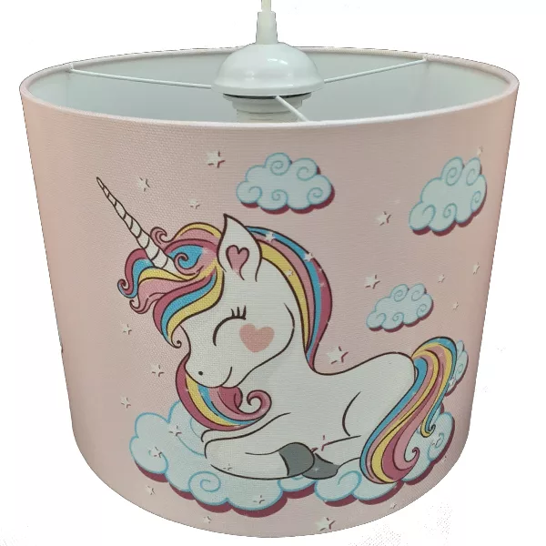 لوستر و آباژور و چراغ خواب کودک مدل تک شاخ کد 40621 به همراه ساعت