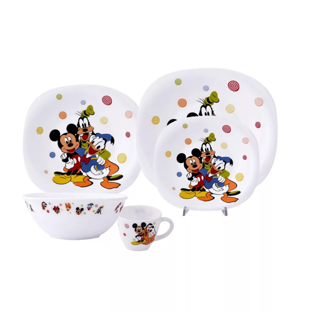 سرویس غذاخوری 5 پارچه کودک پارس اوپال طرح Micky Mouse
