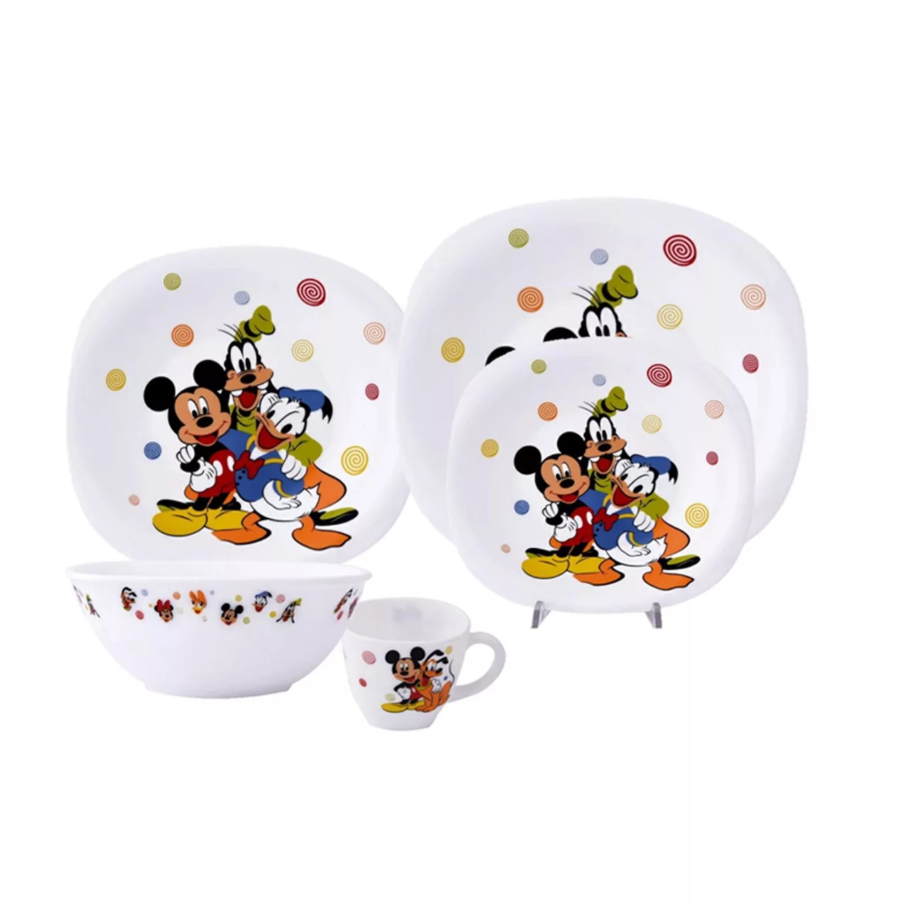سرویس غذاخوری 5 پارچه کودک پارس اوپال طرح Micky Mouse