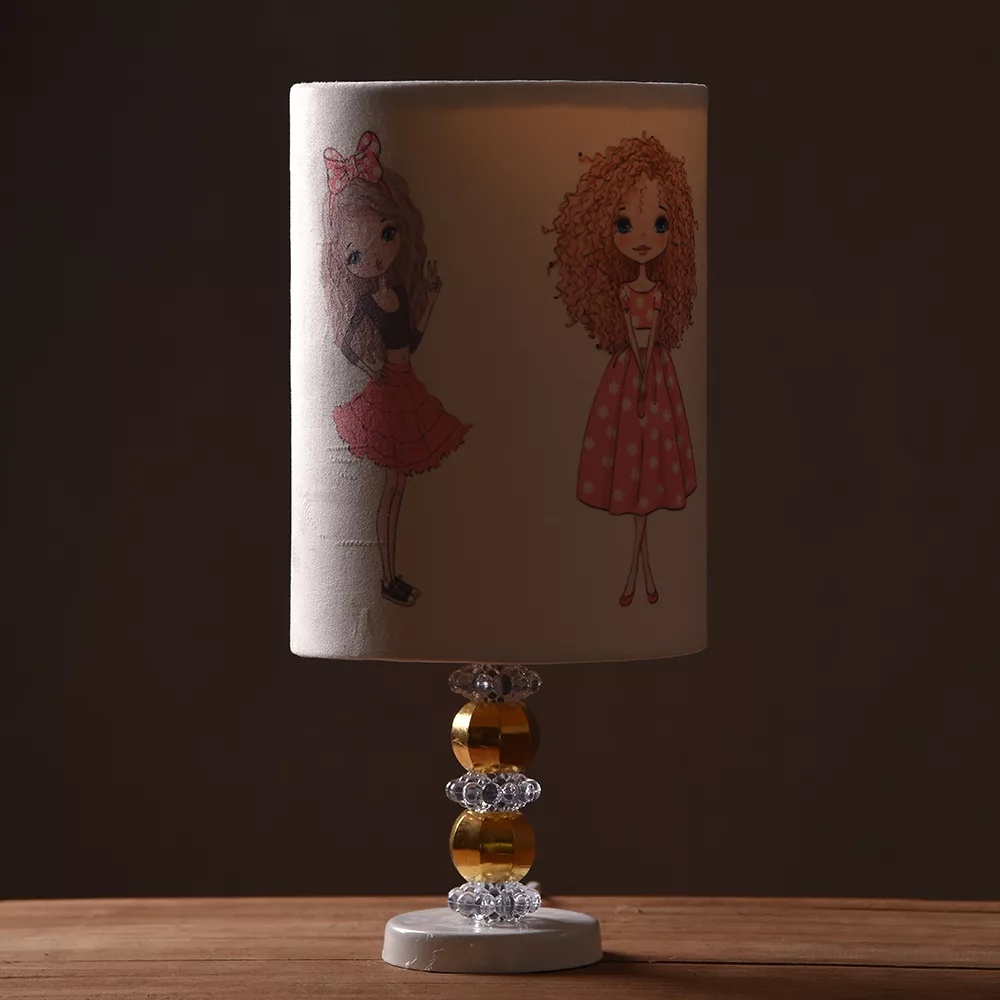 چراغ خواب اتاق کودک مدل دختر فرفری به همراه ساعت و لوستر