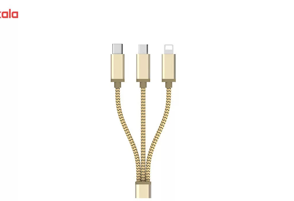 کابل تبدیل USB به MicroUSB/Lightning/Type-c مدل Combination 3 In 1 به طول 1.2 متر