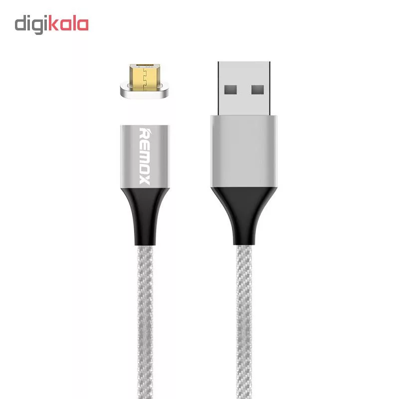 کابل تبدیل مغناطیسی USB به microUSB ریمکس مدل RC-200 طول 1 متر