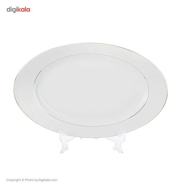 سرویس غذاخوری 28 پارچه 6 نفر چینی زرین ایران مدل ایتالیا اف سپید صدف درجه عالی