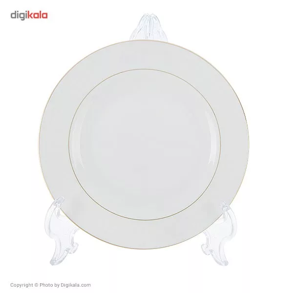 سرویس غذاخوری 28 پارچه 6 نفر چینی زرین ایران مدل ایتالیا اف سپید صدف درجه عالی