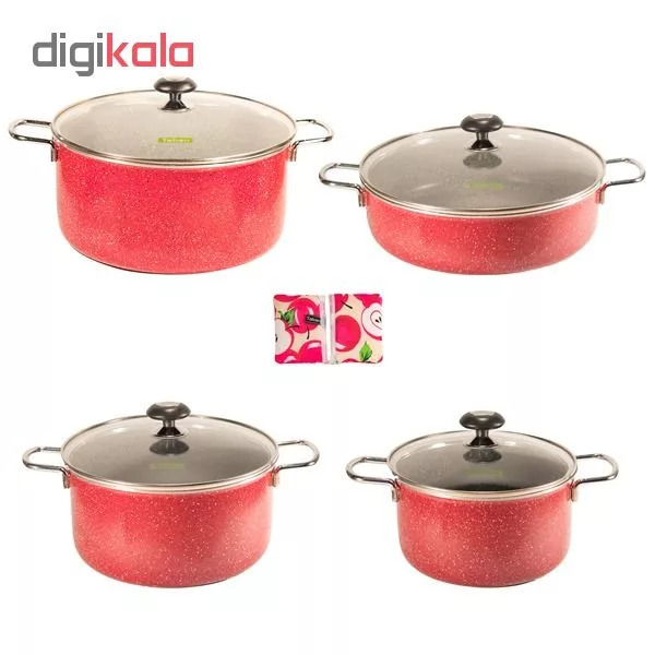 سرویس پخت و پز 8 پارچه تفلون تابان کد 13101 با پوشش گرانیت