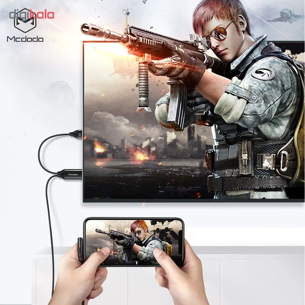 کابل تبدیل HDMI به لایتنینگ /USB مک دودو مدل CA-640 طول 2 متر