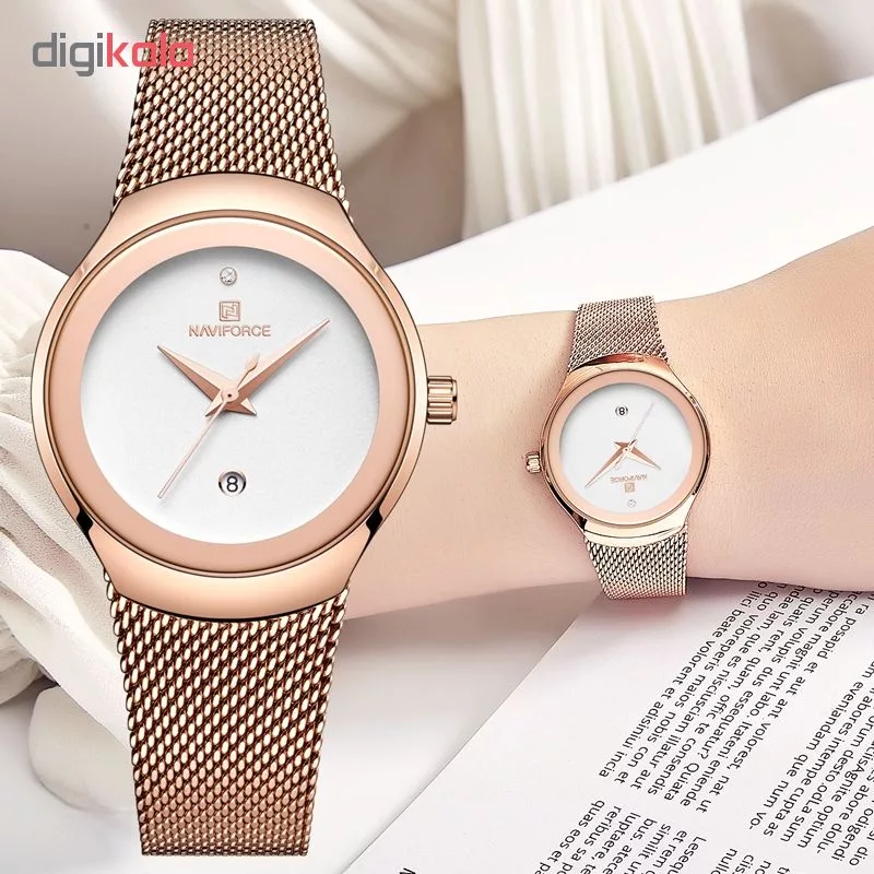 ساعت مچی عقربه ای زنانه نیوی فورس مدل NF5004/RGW