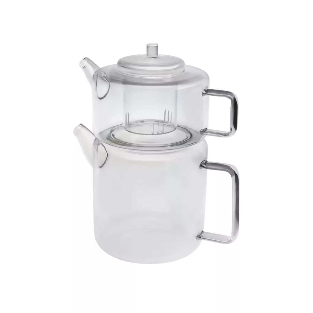 ست کتری و قوری مدل شیشه ای کد prx-2+1.2