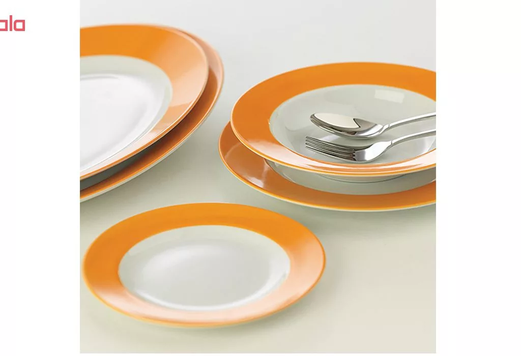 سرویس چینی 28 پارچه غذاخوری چینی زرین ایران سری ایتالیا اف مدل نارنج درجه عالی