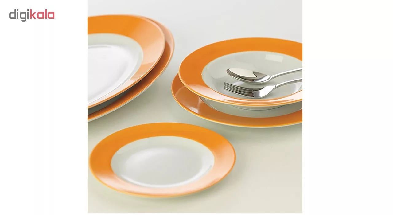 سرویس چینی 28 پارچه غذاخوری چینی زرین ایران سری ایتالیا اف مدل نارنج درجه عالی