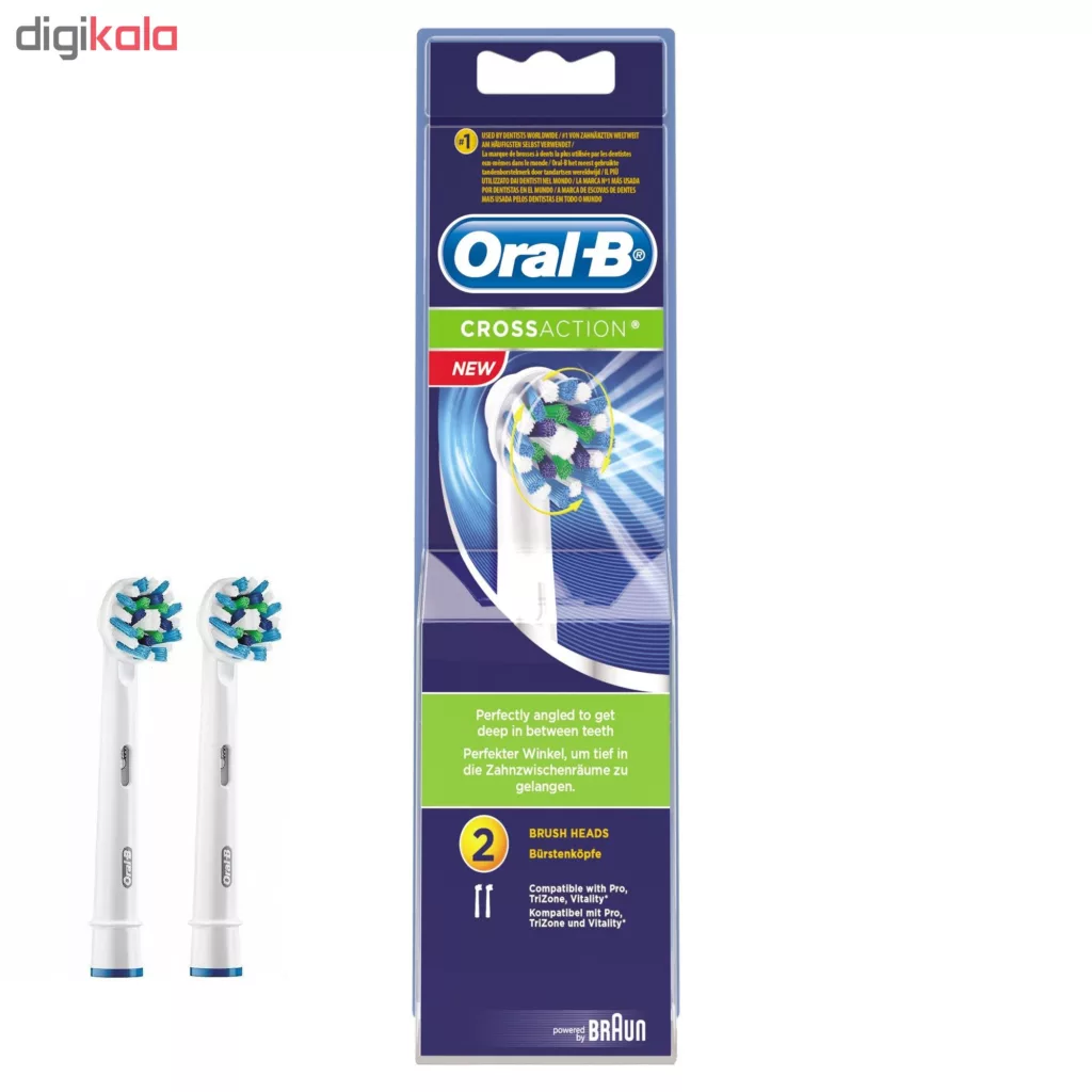 سری یدک مسواک برقی اورال-بی مدل Cross Action بسته 2 عددی