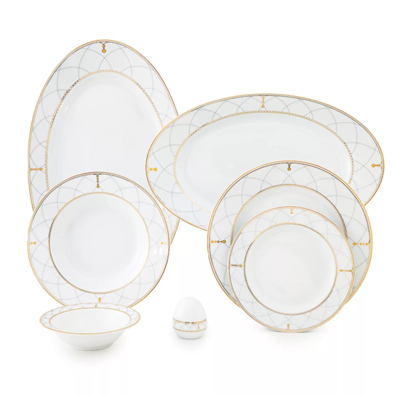 سرویس غذاخوری 28 پارچه چینی زرین ایران سری ایتالیا اف مدل رومانا درجه یک