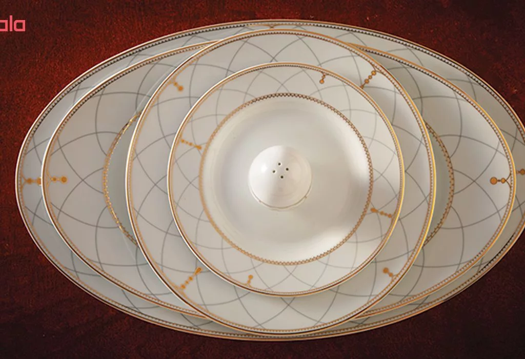 سرویس غذاخوری 28 پارچه چینی زرین ایران سری ایتالیا اف مدل رومانا درجه یک