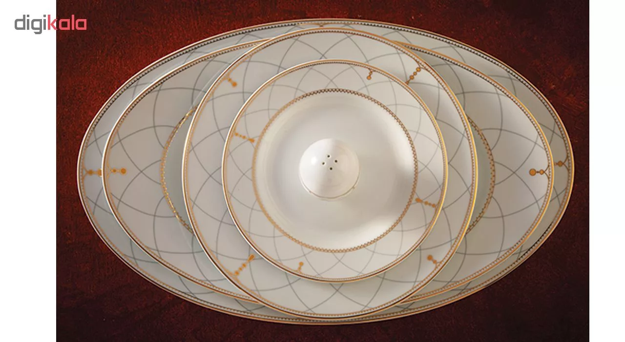 سرویس غذاخوری 28 پارچه چینی زرین ایران سری ایتالیا اف مدل رومانا درجه یک
