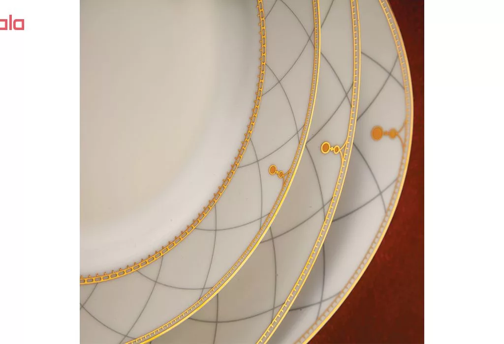 سرویس غذاخوری 28 پارچه چینی زرین ایران سری ایتالیا اف مدل رومانا درجه یک