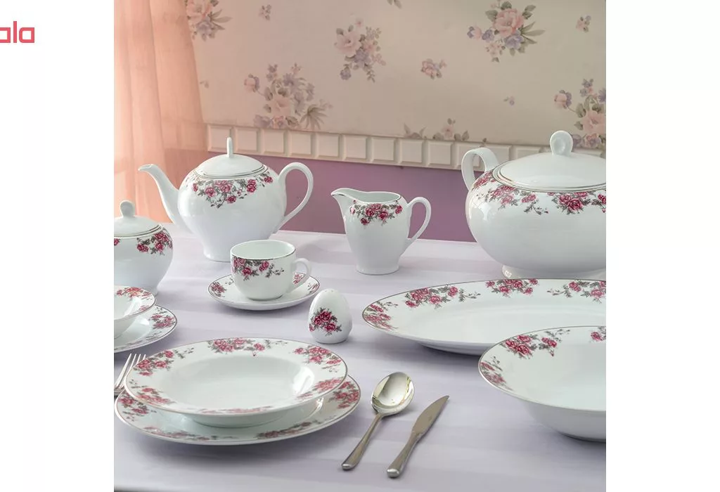 سرویس غذاخوری 28 پارچه چینی زرین ایران سری ایتالیا اف مدل Aran درجه یک