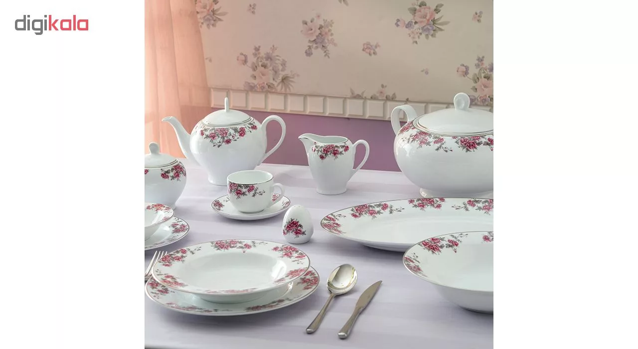 سرویس غذاخوری 28 پارچه چینی زرین ایران سری ایتالیا اف مدل Aran درجه یک