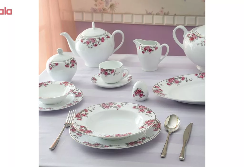 سرویس غذاخوری 28 پارچه چینی زرین ایران سری ایتالیا اف مدل Aran درجه یک