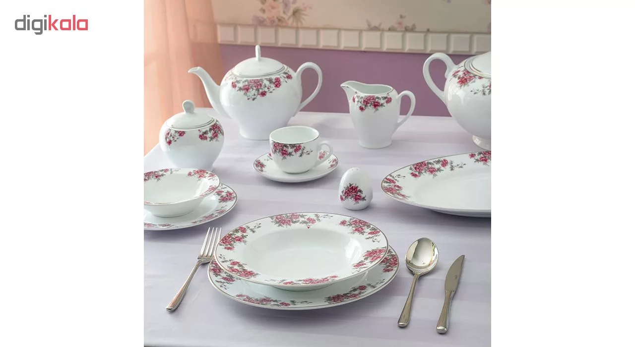 سرویس غذاخوری 28 پارچه چینی زرین ایران سری ایتالیا اف مدل Aran درجه یک