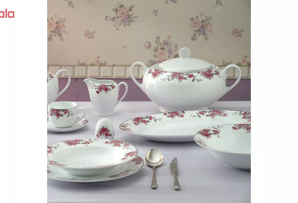 سرویس غذاخوری 28 پارچه چینی زرین ایران سری ایتالیا اف مدل Aran درجه عالی