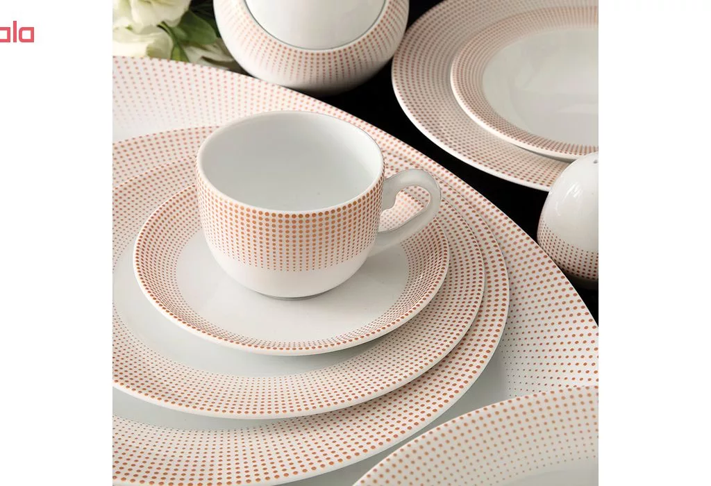 سرویس غذاخوری 102 پارچه چینی زرین ایران سری ایتالیا اف مدل مریدین درجه عالی