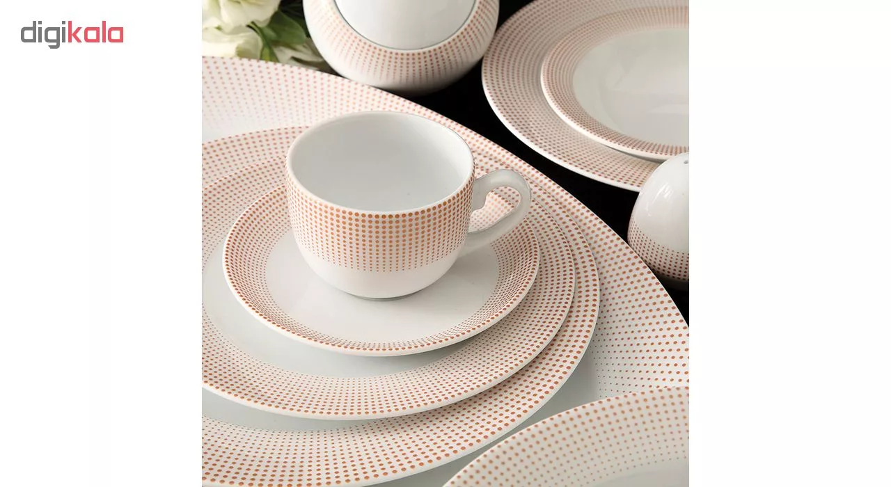 سرویس غذاخوری 102 پارچه چینی زرین ایران سری ایتالیا اف مدل مریدین درجه عالی