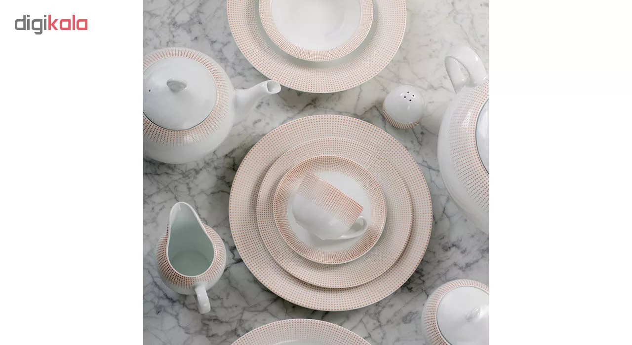 سرویس غذاخوری 102 پارچه چینی زرین ایران سری ایتالیا اف مدل مریدین درجه عالی