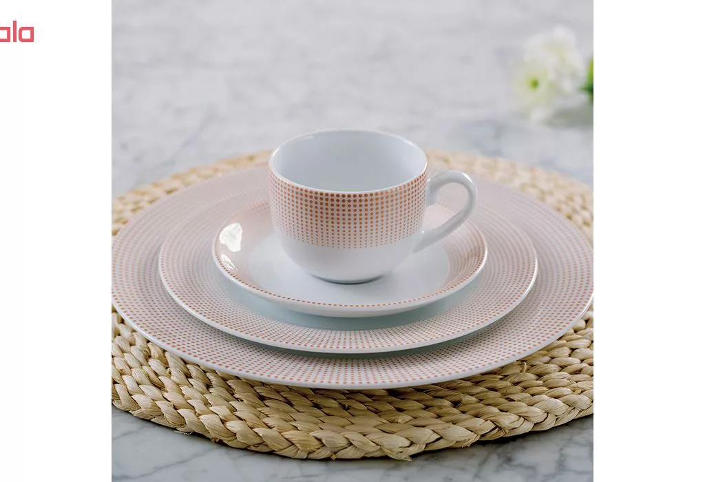 سرویس غذاخوری 102 پارچه چینی زرین ایران سری ایتالیا اف مدل مریدین درجه عالی