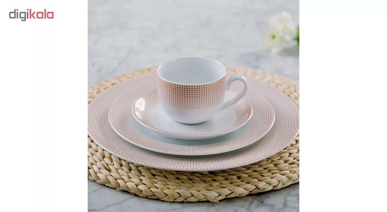 سرویس غذاخوری 102 پارچه چینی زرین ایران سری ایتالیا اف مدل مریدین درجه عالی