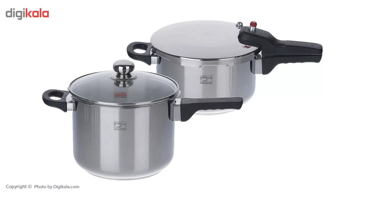 زودپز دوقلو پارس استیل مدل کف سه لایه گنجایش 4.5 و 6  ليتر