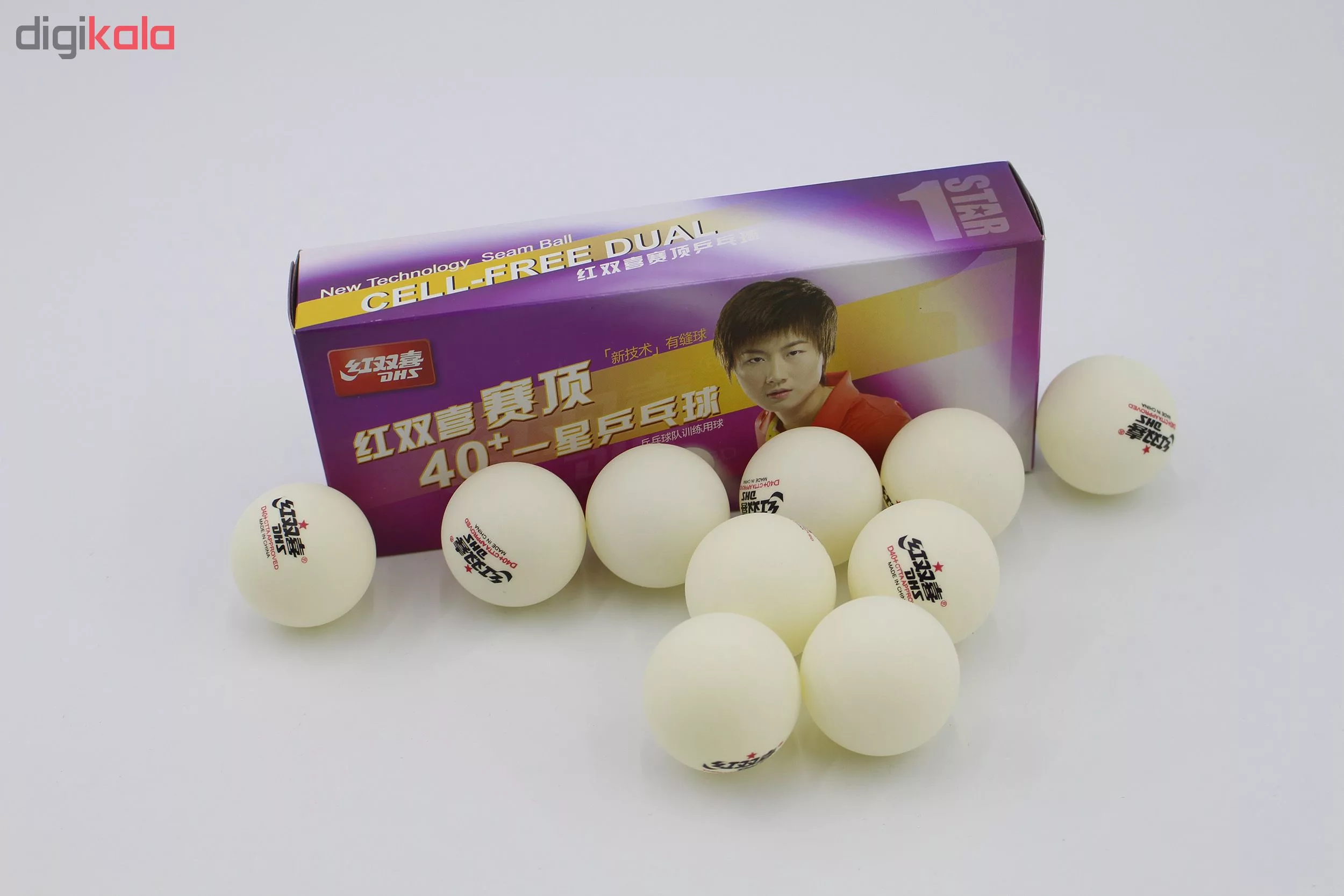 توپ پینگ پنگ دی اچ اس مدل D40+CTTA بسته 10 عددی