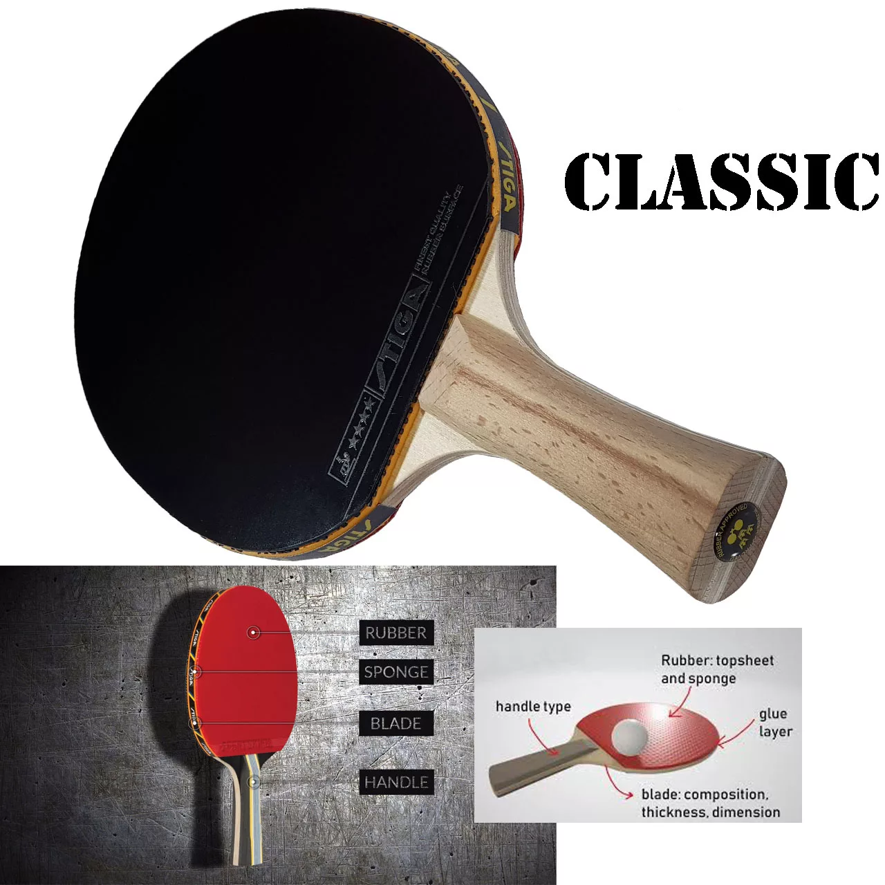 راکت پینگ پنگ استیگا مدل V.M 24 مجموعه دو عددی