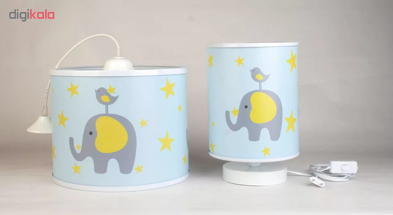 لوستر کودک طرح فیل و گنجشک کد55 به همراه چراغ خواب
