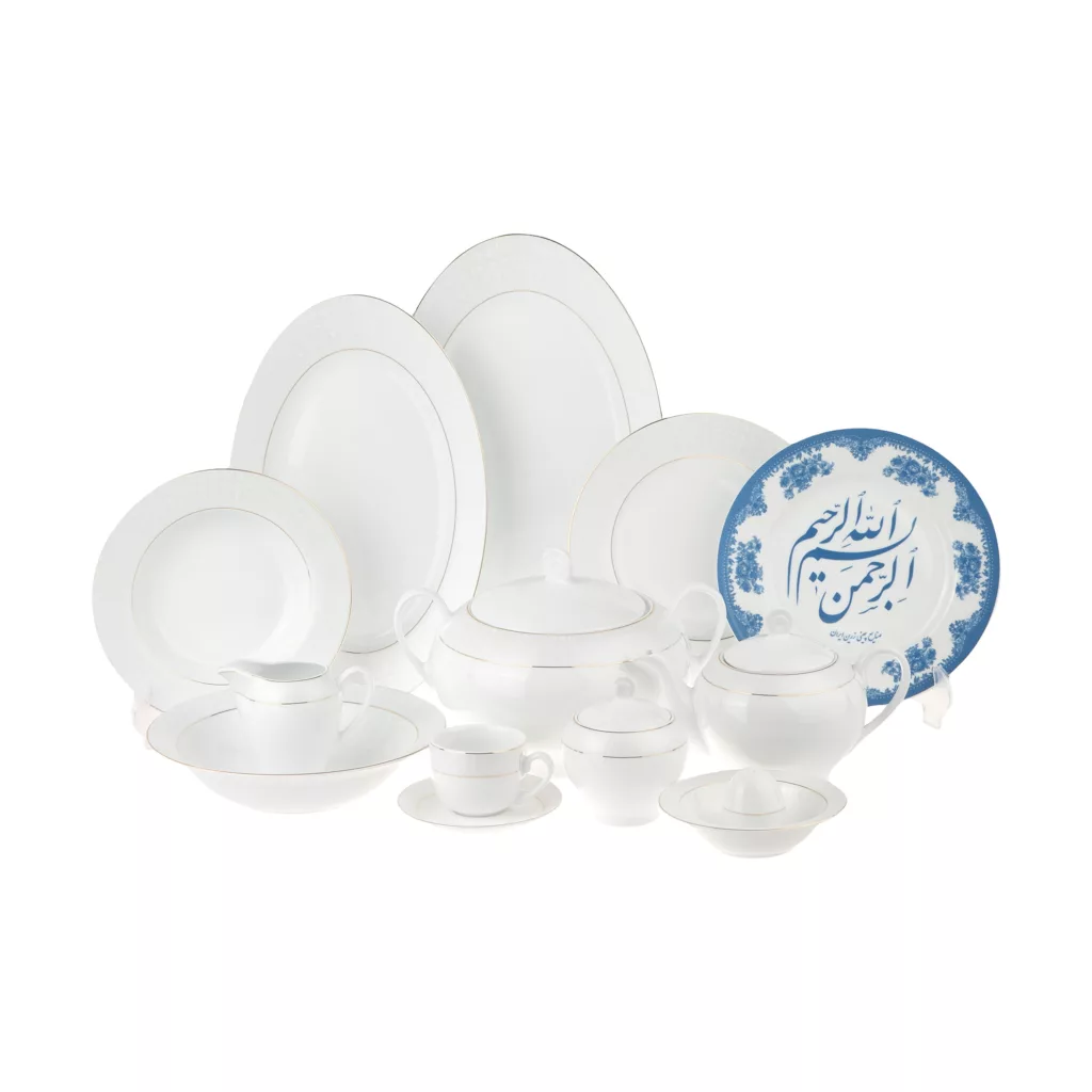 سرویس غذاخوری 102 پارچه چینی زرین ایران سری ایتالیا اف مدل Sepid Sadaf درجه عالی